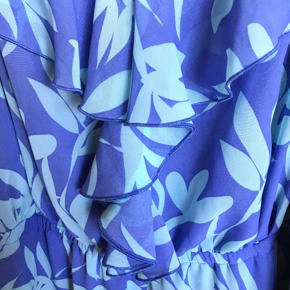 LANE BRYANT Floral Maxi Dress Ruffled Blue Sundress Women’s Plus Size 18/20 1X - Picture 4 of 16